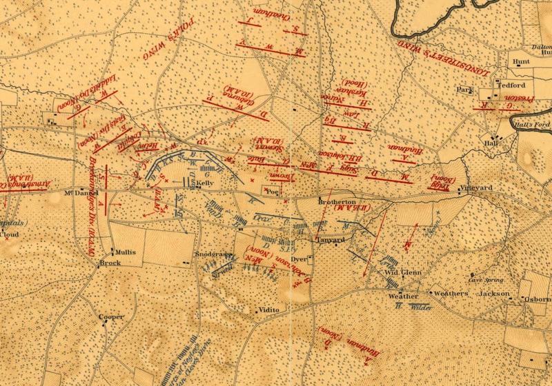 Chickamauga on the 1889 War Department survey, in Civy War